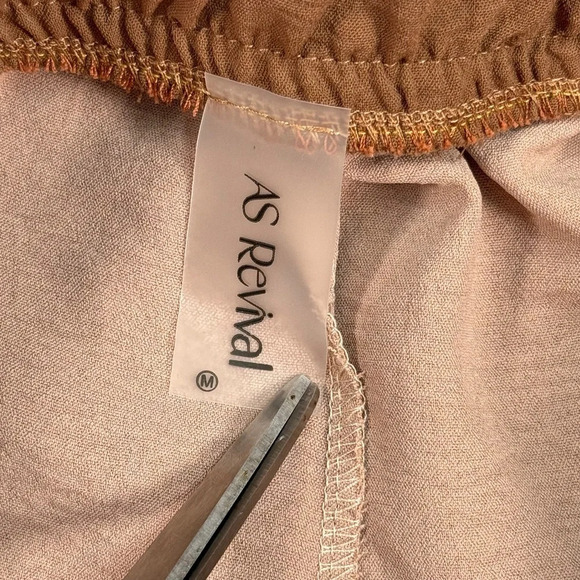 As Revival Pull On Shorts Womens Size Medium Brown Double Layer - Picture 3 of 6